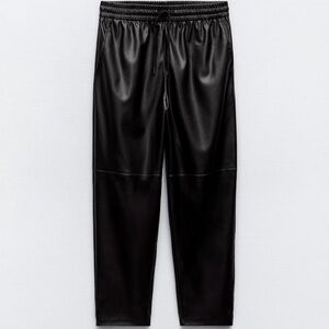 Zara Faux leather jogging pants